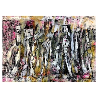 people 2, Tusche und Acryl auf Papier, 70x100 cm